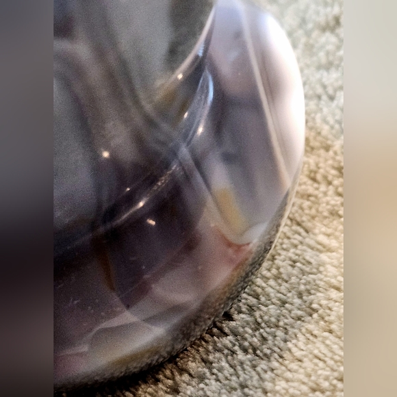 Grey Blue Orca Agate Fat Mushroom Carving- Large - Picture 8 of 16